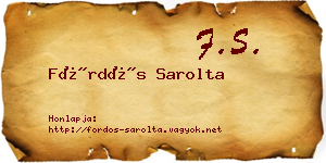 Fördős Sarolta névjegykártya